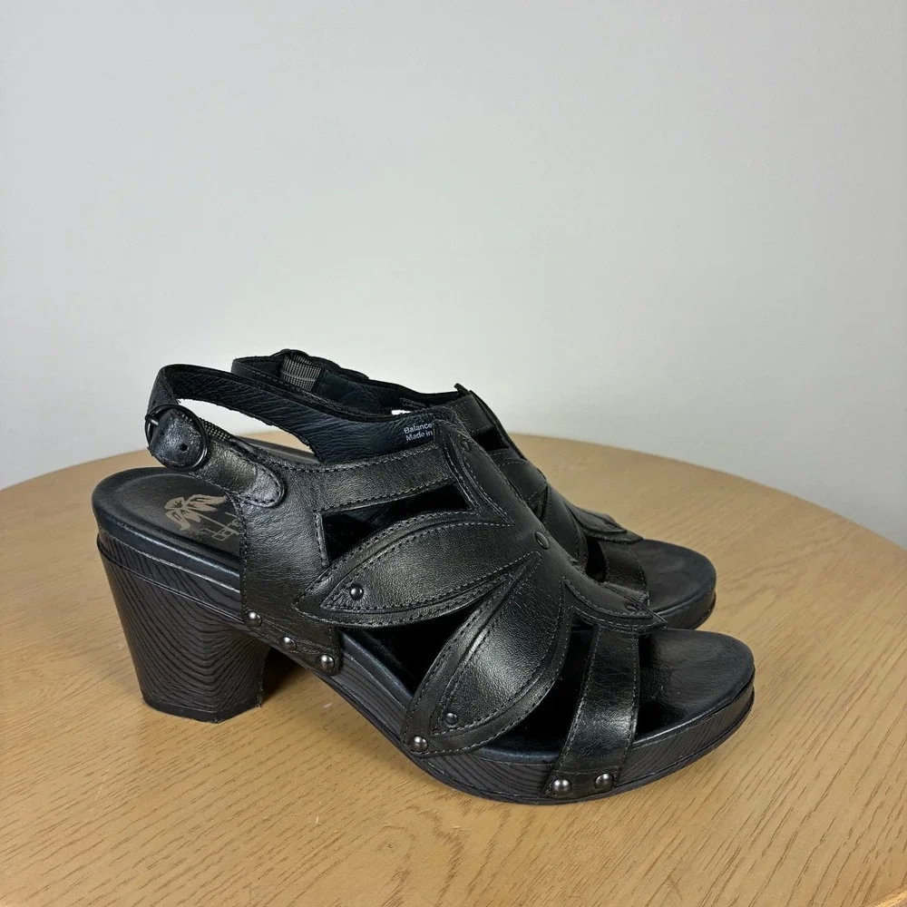 Dansko Nina Slingback Leather Heel Sandals Women's EU 38 US 7.5 Floral Summer - Picture 1 of 8